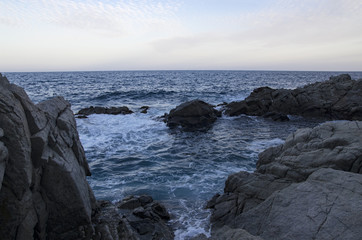 Fototapeta na wymiar Sunset on the Mediterranean coast