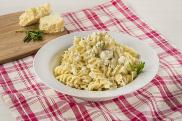 Fusilli Pasta Delicious Italian plate with cheese