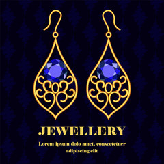 Gold jewellery concept background. Realistic illustration of gold jewellery vector concept background for web design