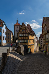 Historic Rothenburg ob der Tauber, cityscape of German town