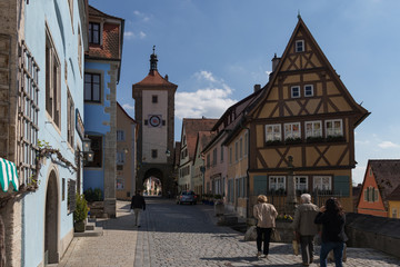 Naklejka na ściany i meble Historic Rothenburg ob der Tauber, cityscape of German town