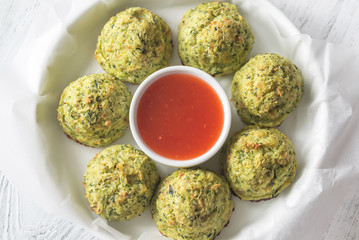 Zucchini tots on the plate