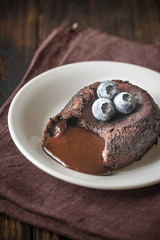Chocolate fondant close up