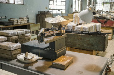 Cocaine warehouse Representation of an illegal drug warehouse