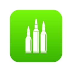 Bullet ammunition icon digital green for any design isolated on white vector illustration