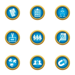 Endeavor icons set. Flat set of 9 endeavor vector icons for web isolated on white background