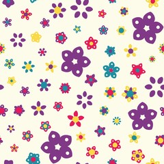 Seamless floral pattern with beige background