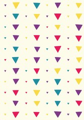 Seamless pattern with triangles on a beige background. Vector repeating texture.