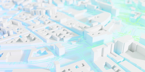 Techno mega city; urban and futuristic technology concepts, original 3d rendering