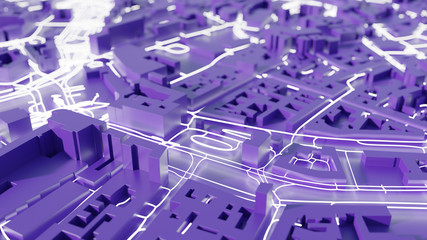 Techno mega city; urban and futuristic technology concepts, original 3d rendering