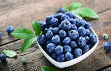 Freshly picked blueberries