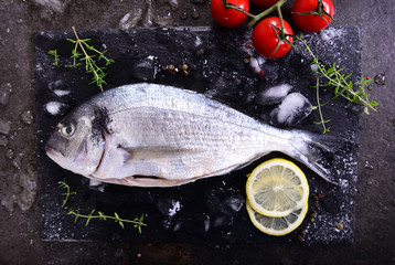 Raw bream fish