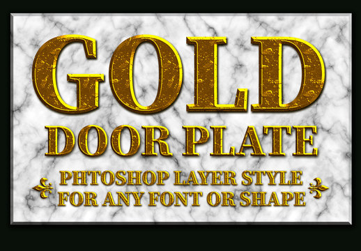 Gold Text Style with Marble Background