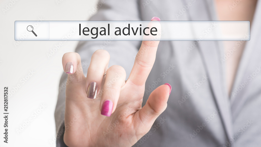 Wall mural website navigation bar with the text legal advice