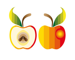 Colorful apple, illustration