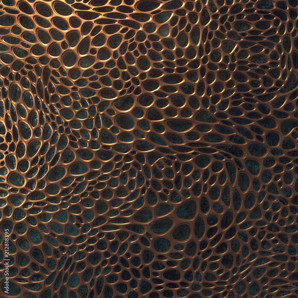 Aufkleber Voronoi abstract pattern background. 3d rendering
