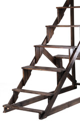 Wooden stairs isolated on white