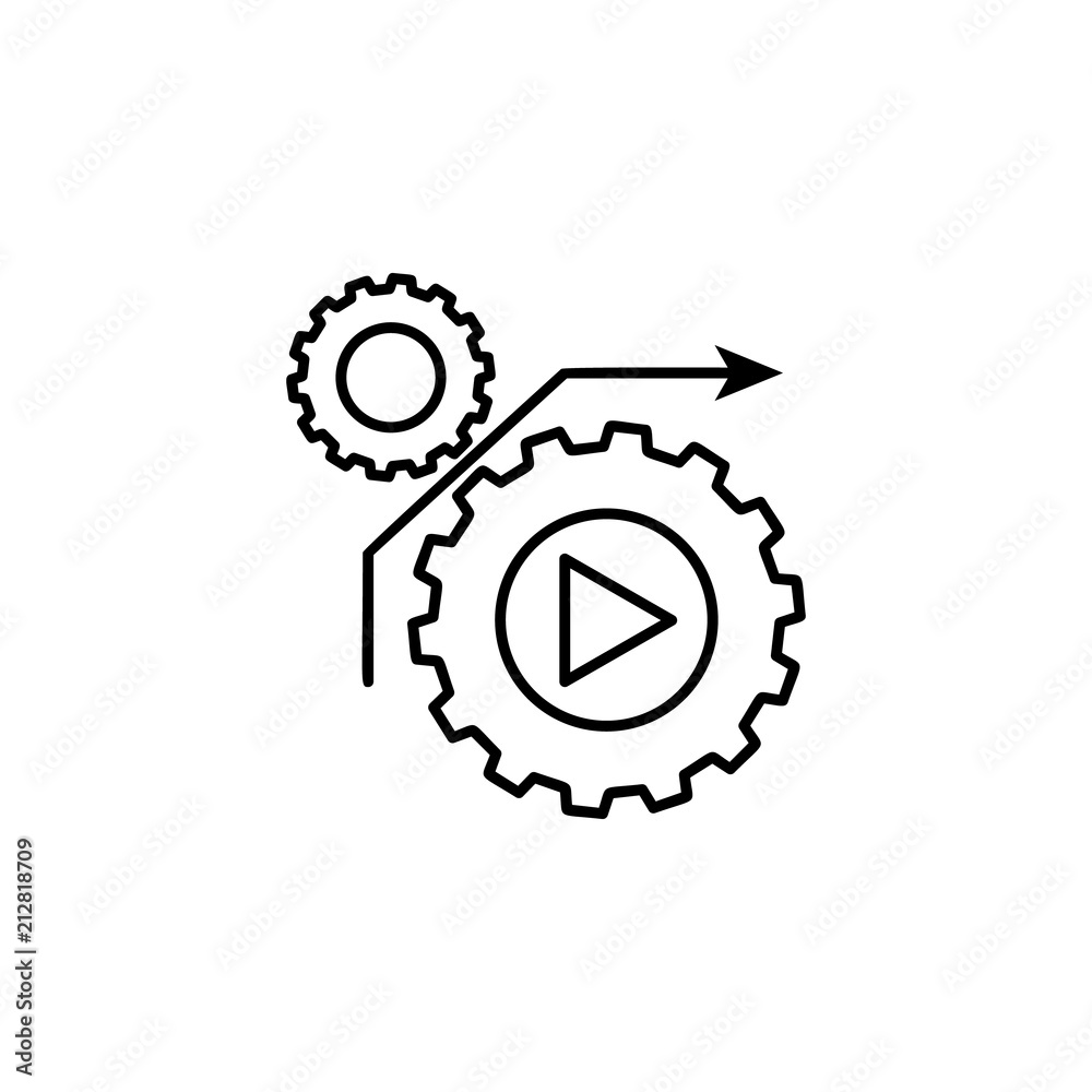 Aufkleber direction of the mechanism icon. element of automation icon for mobile concept and web apps. thin li