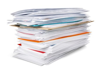 Stack of Envelopes / Files / Documents