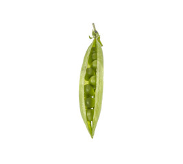 pea pod on isolated white background