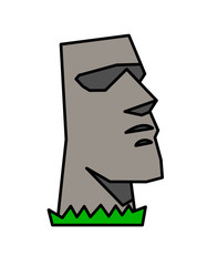 モアイ像草(色)