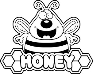 Cartoon Bee Honey Text