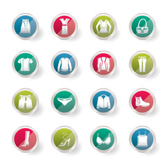Clothing and Dress Icons  over colored background- Vector Icon Set