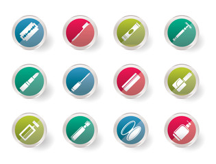 Make-up icon set, Health and beauty icons  over colored background- Vector Icon Set