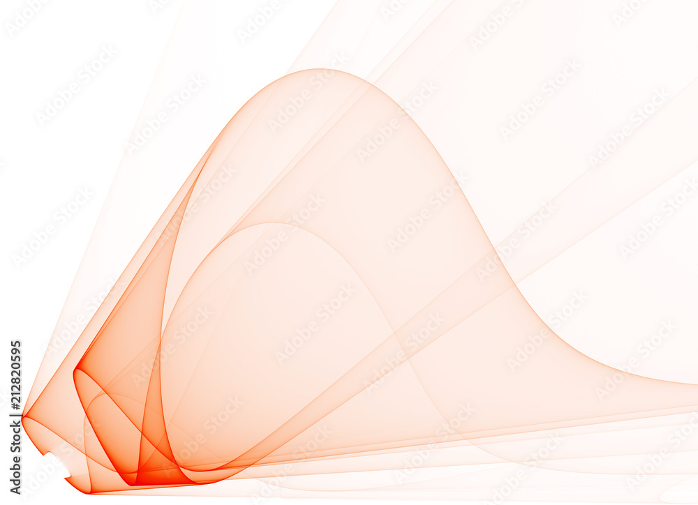 Leinwandbilder abstract red transparent dynamic fractal shape on a white background