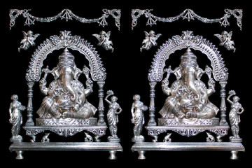 Silver Ganesha 1928 India Stereo Photography