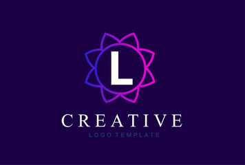 Monogram letter L initials logo. Abstract elegant flower logo icon vector design.
