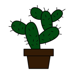 Cactus cartoon illustration isolated on white background for children color book