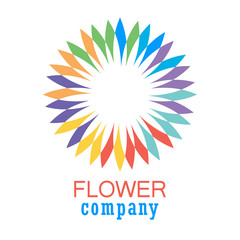 Obraz premium Colorful flower logo, symbol, vector illustration.