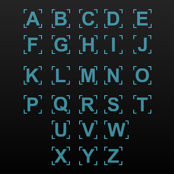 digital,  neon alphabet. computer font. vector illustration