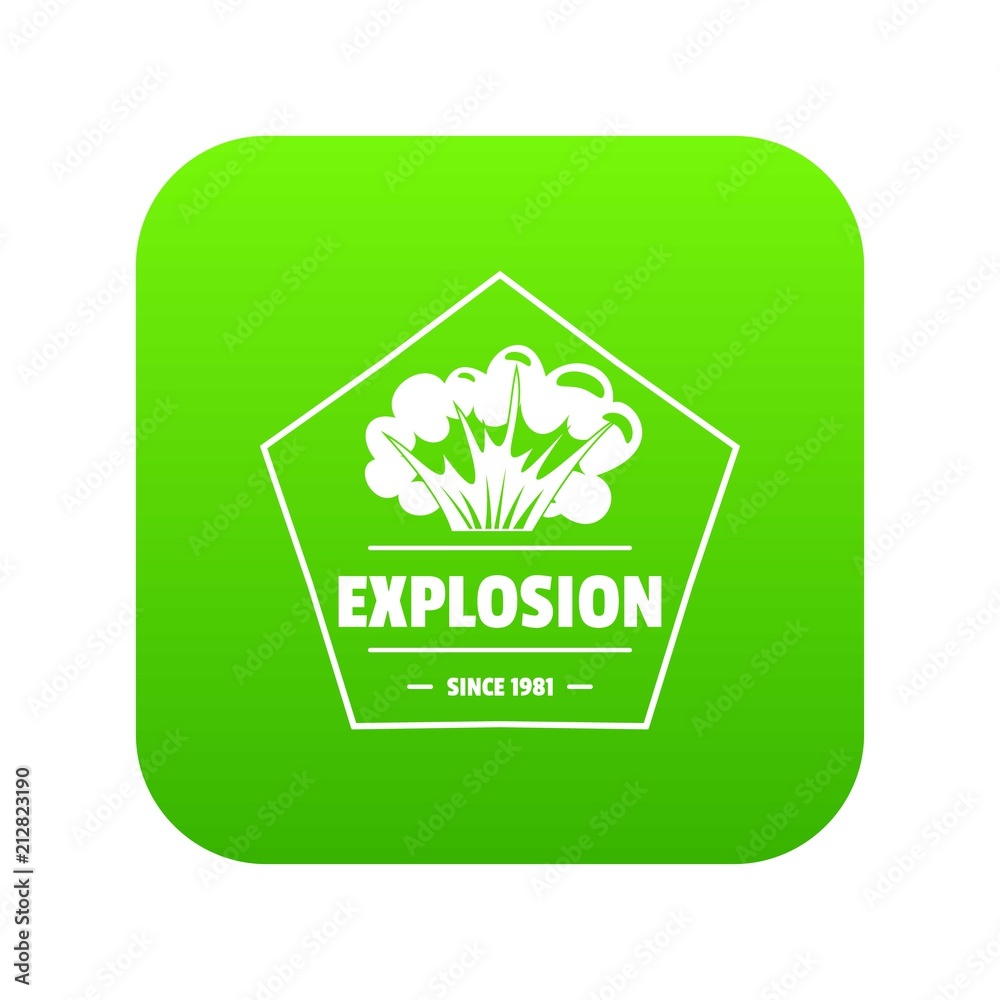 Wall mural weapon explosion icon green vector isolated on white background - Wall murals