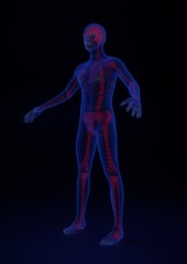 Fototapeta na wymiar Holograma cuerpo humano