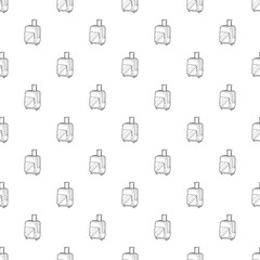 Travel suitcase icon in outline style isolated on white background vector illustration