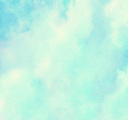 Green watercolor background. by drawing