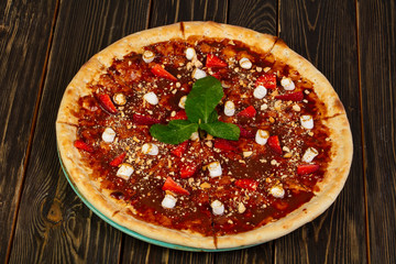 Kids pizza with chocolate