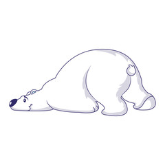 Sleeping polar bear icon. Cartoon of sleeping polar bear vector icon for web design isolated on white background