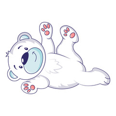 Playing polar bear icon. Cartoon of playing polar bear vector icon for web design isolated on white background