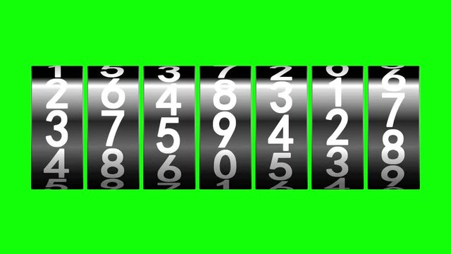 Black rollers of counter on green screen, seamless loop 3d animation.