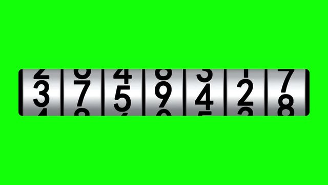 White counter on green screen, seamless loop 3d animation.