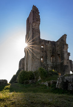 Sun Flare Behind Corfe Castle