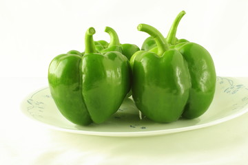 garden fresh isolated green pepper in white background