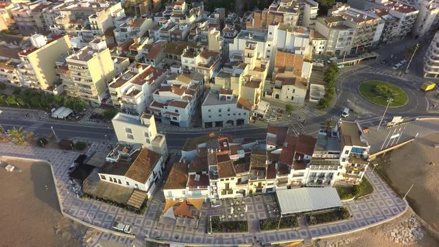 Aerial view of Blanes, Costa Brava, Spain, raw, 4K