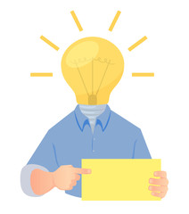 Businessman with lamp