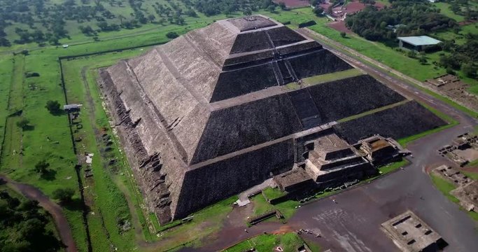 Cinematic Aerial View Of The Pyramids Of Mexico Teotihuacan