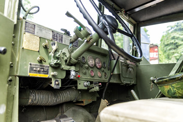 Military Transport Personnel Carrier Interior Close-up View