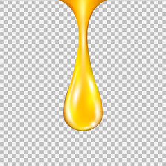 Gold drop of oil essence.